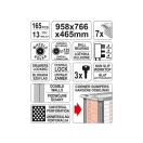 YATO Carucior de scule cu scule 165 piese