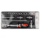 YATO Set chei tubulare 24 bucăți 1/2" 10-32 mm CrV (inserție sertar)
