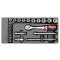 YATO Set chei tubulare 22 piese 3/8" 6-22 mm CrV (inserție sertar)