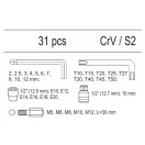 Set chei hexagonale YATO 31 piese (inserție sertar)