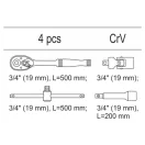 Set arbore de transmisie cu clichet YATO și arbore prelungitor (inserție sertar)
