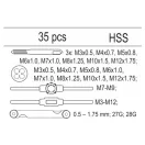 YATO Set de filetare și filetare (manual) HSS din 35 de piese până la M3-M12 (inserție sertar)
