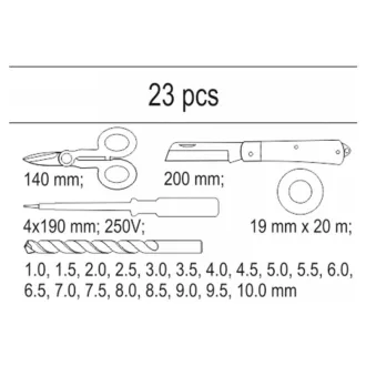 Set de scule YATO 23 de piese (inserție pentru sertar)