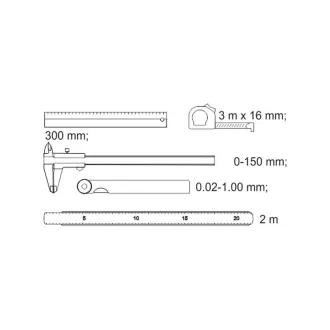   Set de instrumente de măsurare YATO 5 părți (inserție pentru sertar)