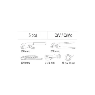   YATO Set de scule pentru instalații sanitare 5 părți (inserție pentru sertar)