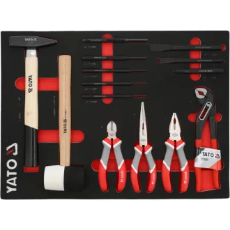 YATO Set de scule în cutie cu spumă, 14 piese