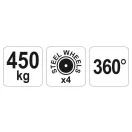 Suport montaj motor YATO 450 kg cu rotile