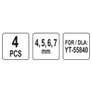 Set duze de sablare YATO 4 piese 4,5,6,7 mm