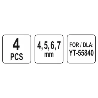 Set duze de sablare YATO 4 piese 4,5,6,7 mm