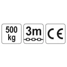 YATO Palan cu lanț 500 kg 3 m