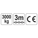 YATO Palan cu lanț 3000 kg 3 m