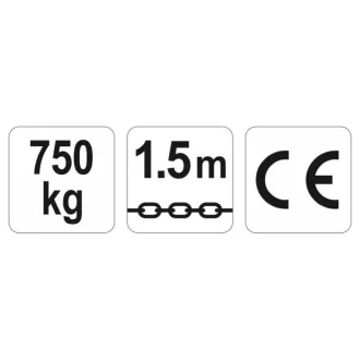 YATO Palan cu lanț cu pârghie 750 kg 1,5 m