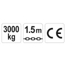YATO Palan cu lanț cu pârghie 3000 kg 1,5 m