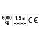 Palan cu lanț cu pârghie YATO 6000 kg 1,5 m