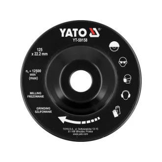 YATO Disc plat pentru râșpuire 125 x 22,2 mm