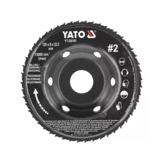 YATO Disc cu răzuitoare mediu #2 120 x 22,2 mm