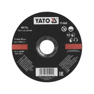 YATO Disc de tăiere pentru metal 115 x 1,2 x 22 mm