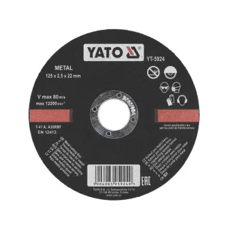 YATO Disc de tăiere pentru metal 125 x 2,5 x 22 mm