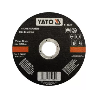 YATO Disc de tăiere pentru piatră 115 x 1,5 x 22 mm