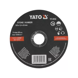 YATO Disc de tăiere pentru piatră 125 x 1,5 x 22 mm