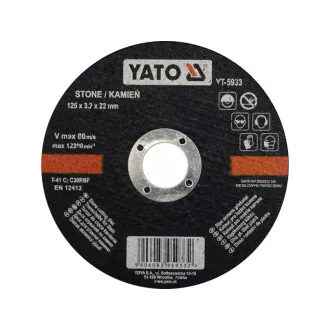 YATO Disc de tăiere pentru piatră 125 x 3,2 x 22 mm