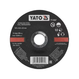   YATO Disc de curățare pentru metal 125 x 6,8 x 22,2 mm inox