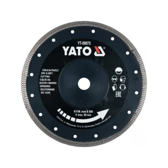   YATO Disc de tăiere diamantat 230 x2,0 x 10 x 22,2 mm continuu