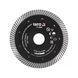   YATO Disc de tăiere diamantat 115 x 1,3 x 10 x 22,2 mm turbo