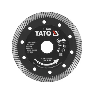   YATO Disc de tăiere diamantat 125 x 1,3 x 10 x 22,2 mm turbo
