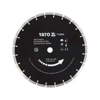   YATO Disc de tăiere cu diamant 350 x 3,4 x 10,0 x 25,4 mm segmentat