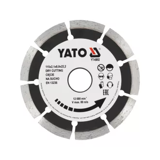   YATO Disc de tăiere diamantat 115 x 2,1 x 8,0 x 22,2 mm segmentat