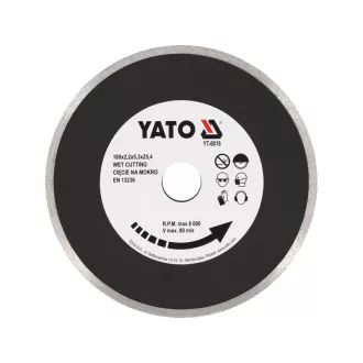   YATO Disc de tăiere cu diamant 180 x 2,2 x 5,3 x 25,4 mm continuu