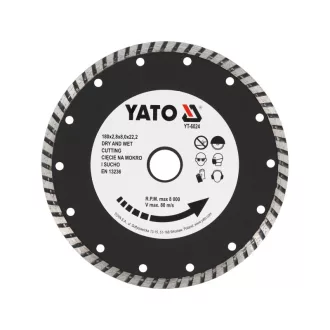  YATO Disc de tăiat diamantat 180 x 2,8 x 8,0 x 22,2 mm turbo