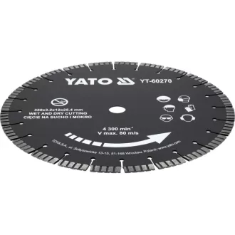 YATO Disc diamantat de tăiere 350 x 25,4 mm