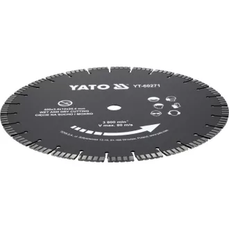 YATO Disc diamantat de tăiere 400 x 25,4 mm