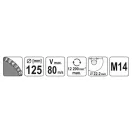 YATO Disc diamantat concav 125 x 22,2 mm
