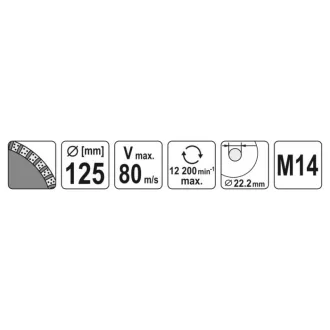 YATO Disc diamantat concav 125 x 22,2 mm