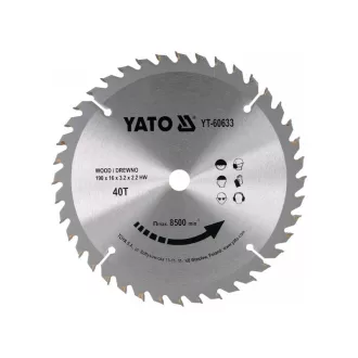 YATO Disc de tăiere pentru lemn 190 x 16 x 2,2 mm / 40T