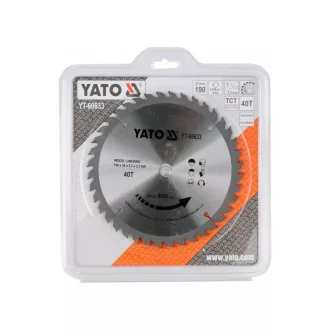 YATO Disc de tăiere pentru lemn 190 x 16 x 2,2 mm / 40T