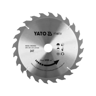 YATO Disc de tăiat pentru lemn 255 x 30 x 2,0 mm / 24T