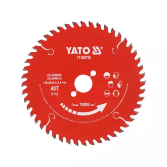   YATO Disc de ferăstrău pentru aluminiu, teflonat, 140 x 20 x 2,4 mm / 48 dinți