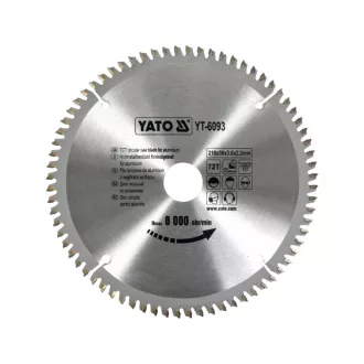 YATO Disc de tăiere pentru aluminiu 210 x 30 x 2,2 mm / 72T