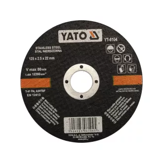 YATO Disc de taiere pentru metal 125 x 2,5 x 22,2 mm inox