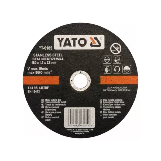 YATO Disc de tăiere pentru metal 180 x 1,5 x 22,2 mm inox