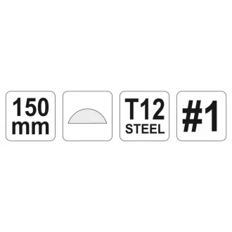 YATO Pilă jumătate rotundă 150 mm / #1 grosier #1