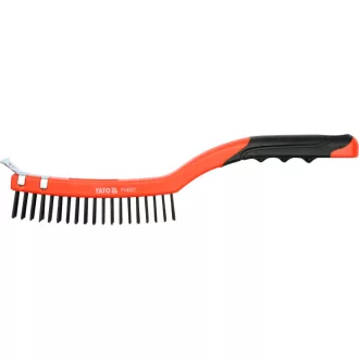   YATO Perie de sârmă cu mâner din plastic îndoit cu 3 rânduri + racletă