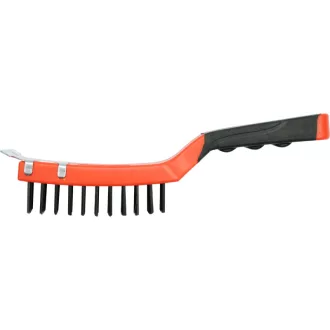   YATO Perie de sarma cu 4 randuri de maner flexibil din plastic + racleta