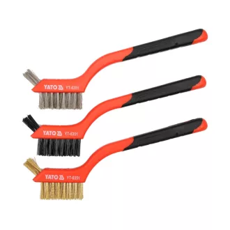   Set de perii de sârmă YATO cu 3 părți mâner din plastic de 180 mm