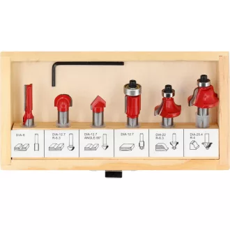 YATO Set freze de margine 8 piese 6 mm