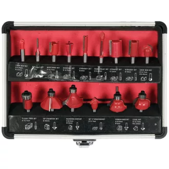YATO Set de freză superioară, 15 piese, 6 mm